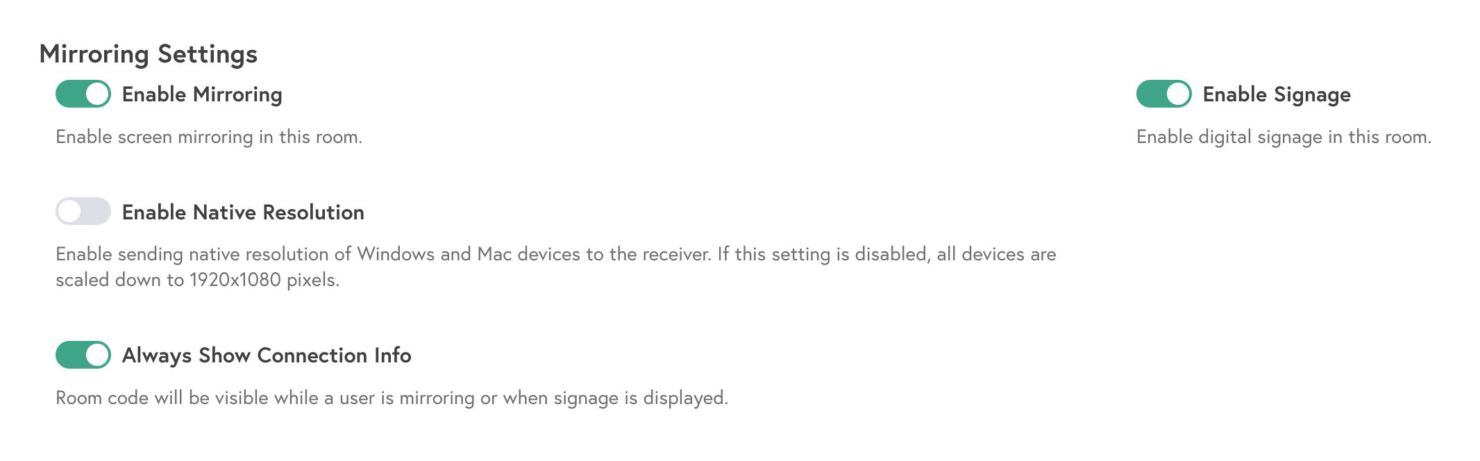 How to improve screen mirroring resolution quality